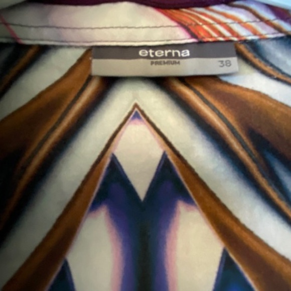ETERNA Premium Ladies' blouse sz 38 EU sz US S 100% cotton multicolour retro - Picture 3 of 16